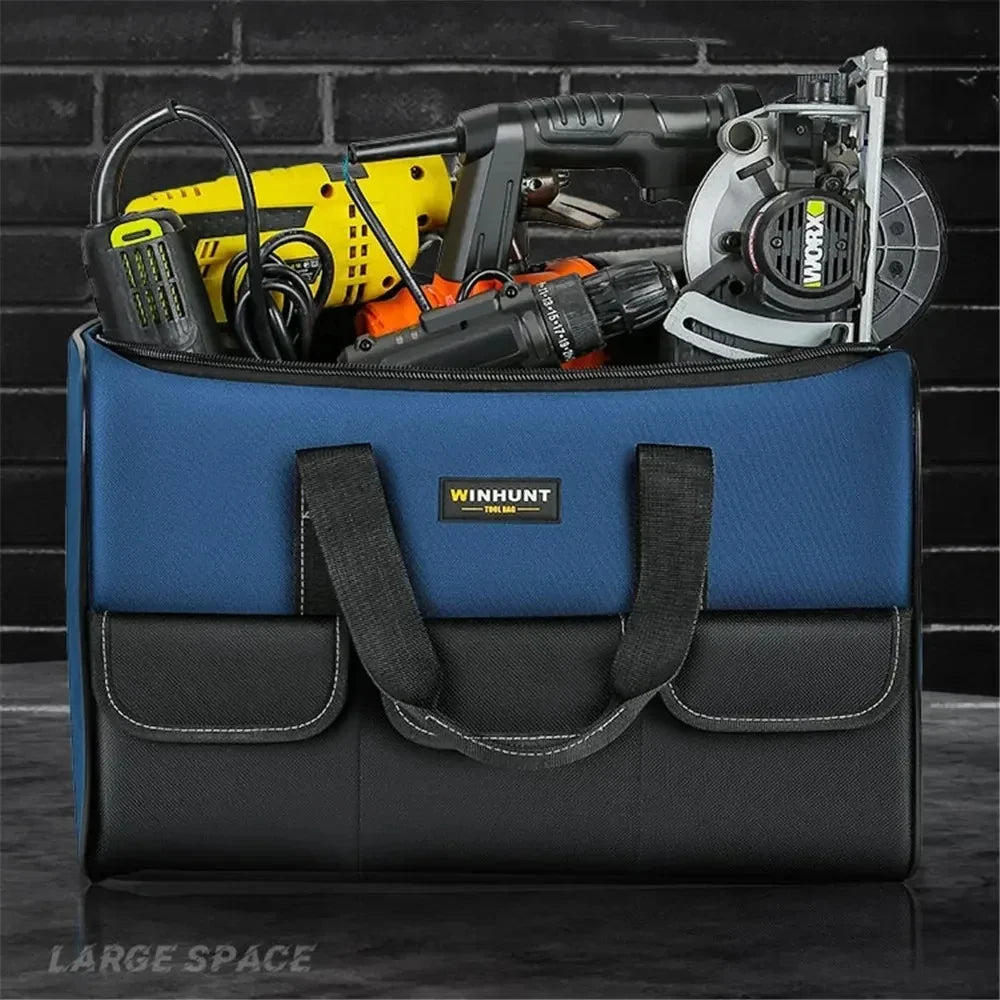 New Tool Bag with 30% More Capacity Waterproof Multi Pockets Tool Organizer Tool Pouch for Electrician Tools