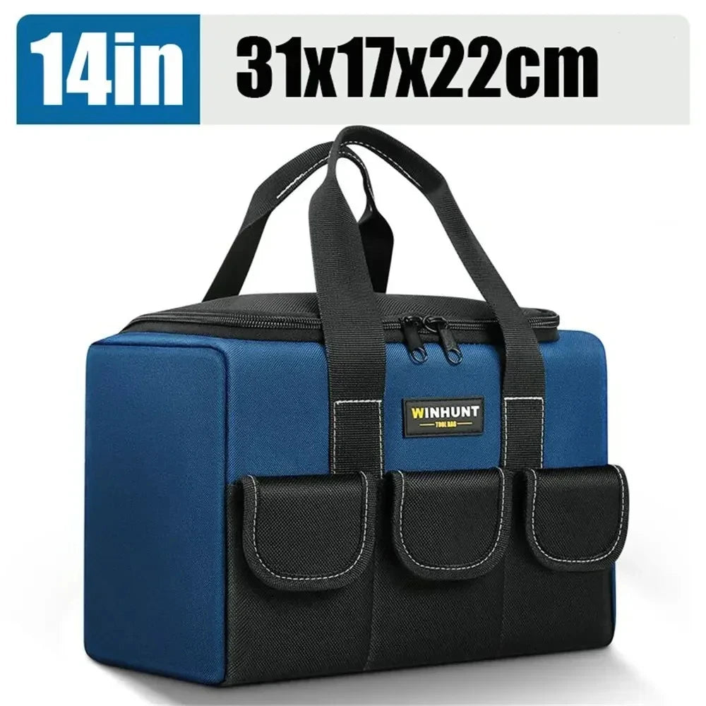 New Tool Bag with 30% More Capacity Waterproof Multi Pockets Tool Organizer Tool Pouch for Electrician Tools