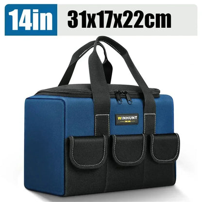 New Tool Bag with 30% More Capacity Waterproof Multi Pockets Tool Organizer Tool Pouch for Electrician Tools